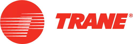 Red Trane logo featuring horizontal lines forming a circle on the left and the word 