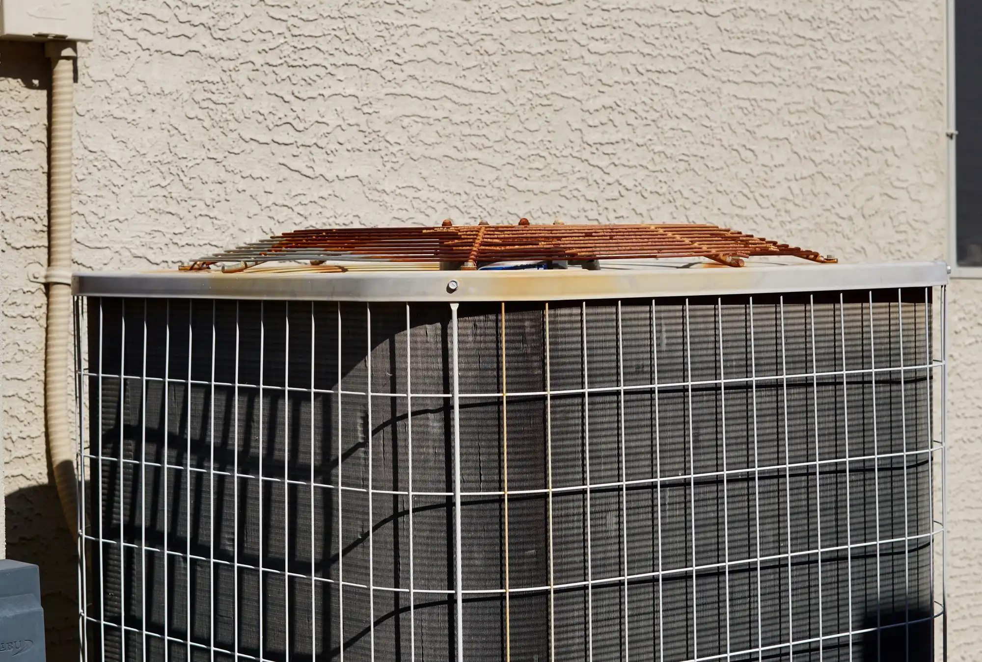 Rusty top on an old air conditioning unit